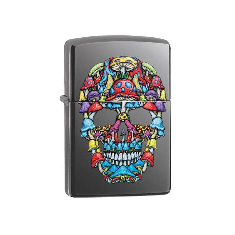 Zippo Black Ice Coloured Skull Design Lighter-