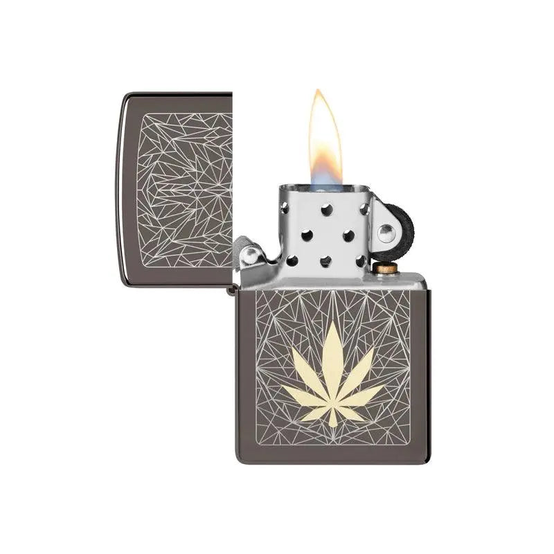 Zippo Cannabis Design Black Ice Lighter-