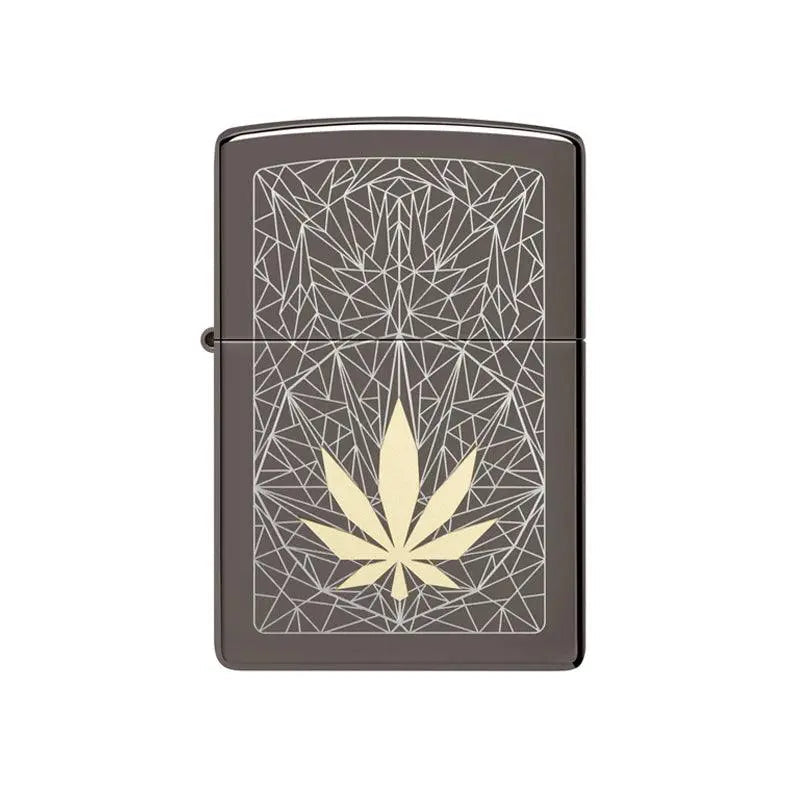 Zippo Cannabis Design Black Ice Lighter-