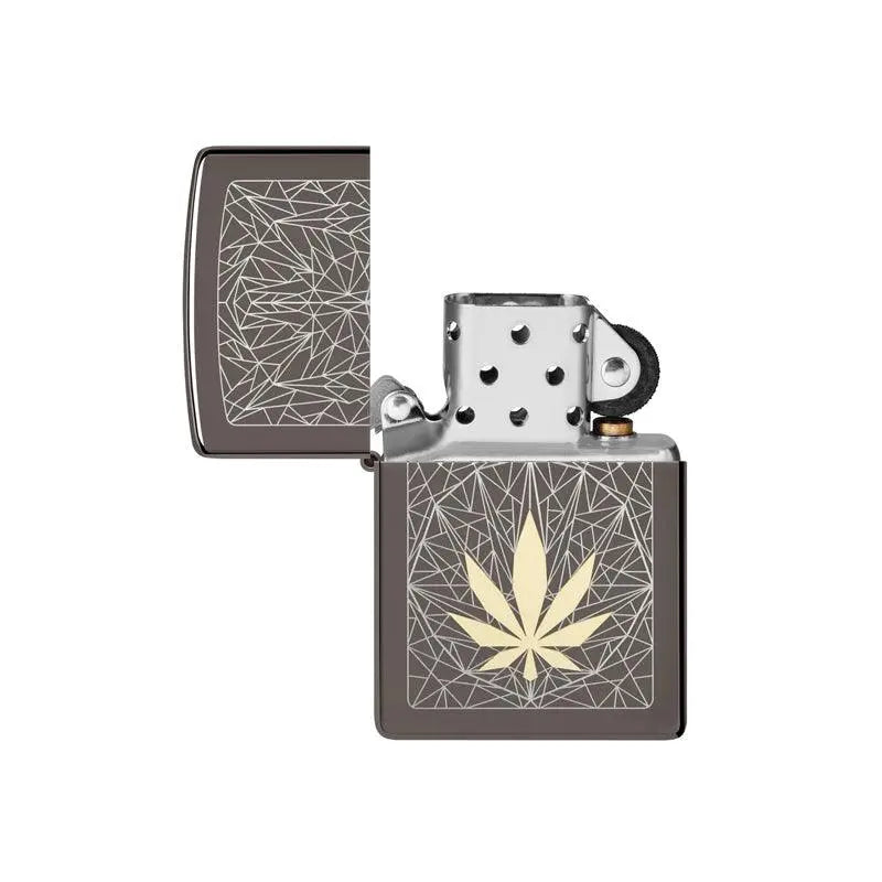 Zippo Cannabis Design Black Ice Lighter-