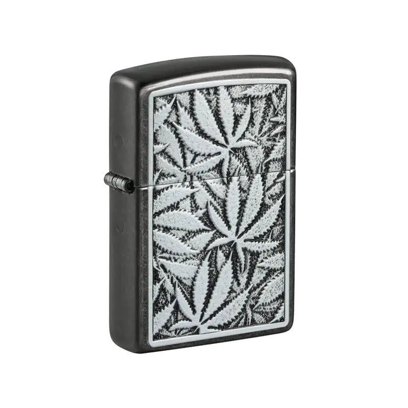 Zippo Cannabis Emblem Design Grey Lighter-