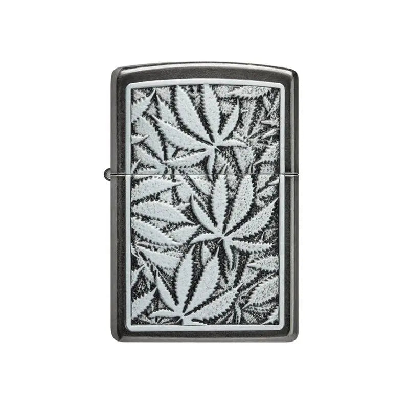 Zippo Cannabis Emblem Design Grey Lighter-