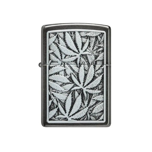 Zippo Cannabis Emblem Design Grey Lighter-