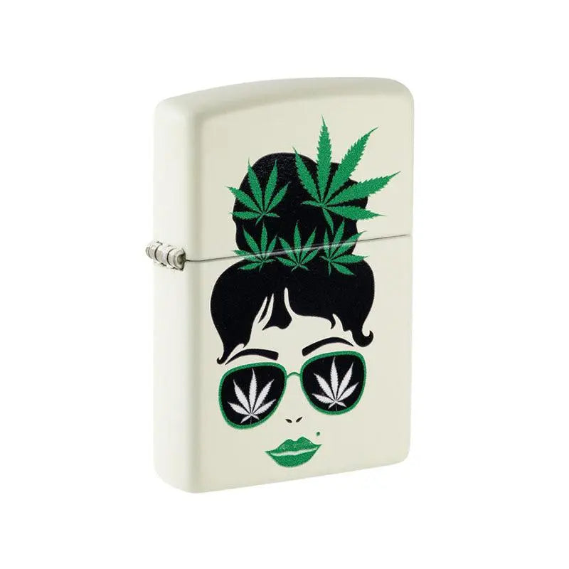 Zippo Cannabis Girl Glow in the Dark Matte Lighter-