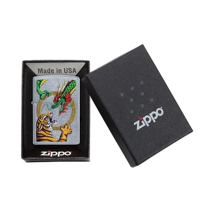 Zippo Chinese Dragon Street Chrome Lighter-