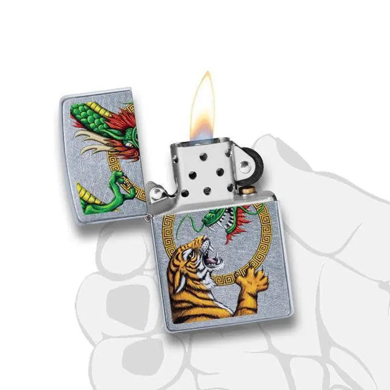 Zippo Chinese Dragon Street Chrome Lighter-