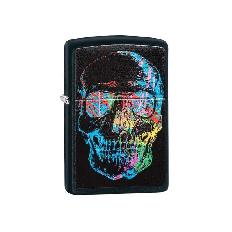 Zippo Colourful Skull Black Matte Lighter-