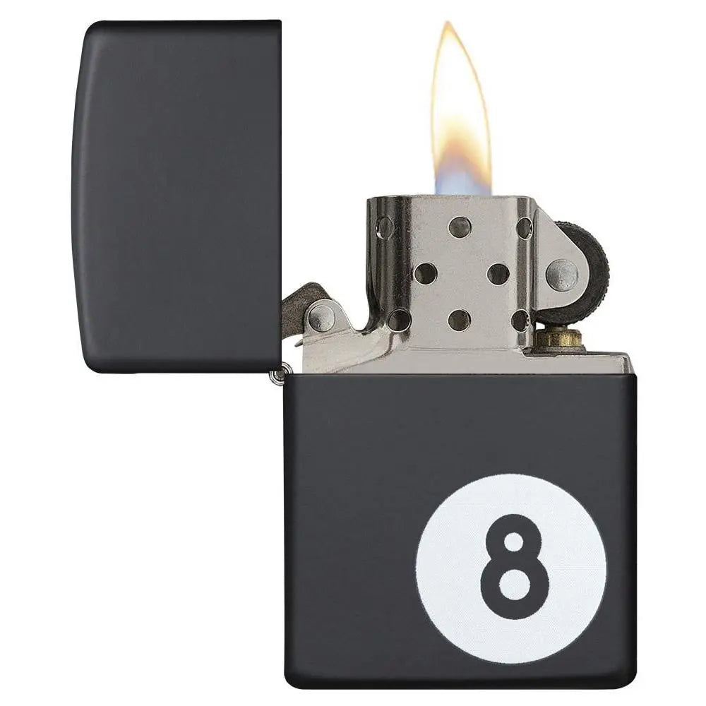 Zippo Eight Ball Black Matte Lighter-