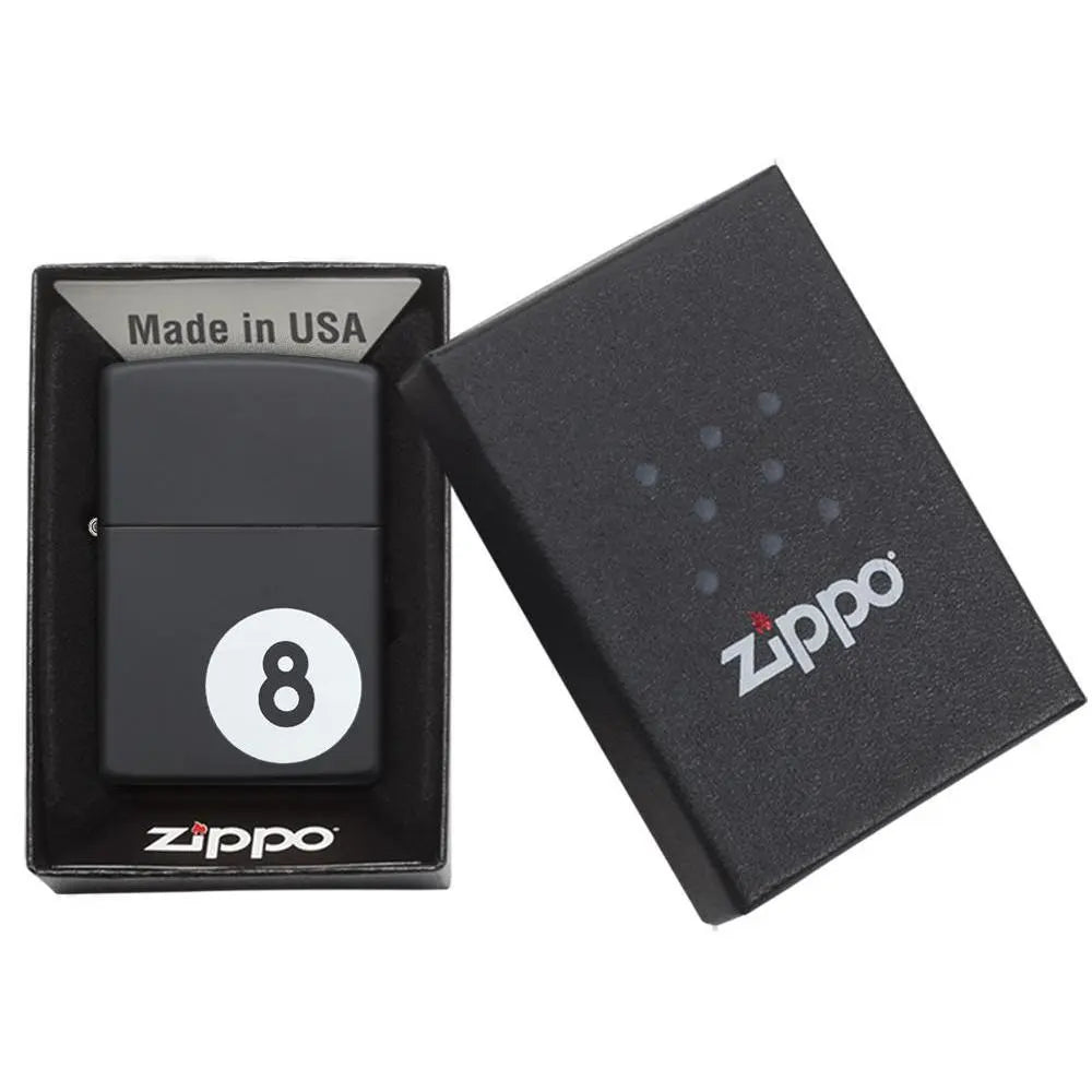 Zippo Eight Ball Black Matte Lighter-