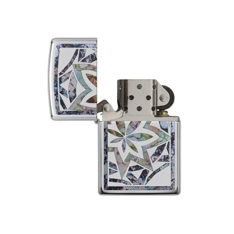 Zippo Fusion Leaf High Polish Chrome Lighter-