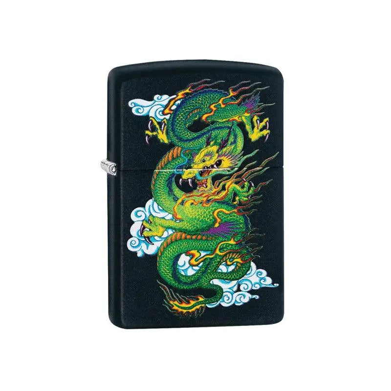 Zippo Green Dragon Black Matte Lighter-