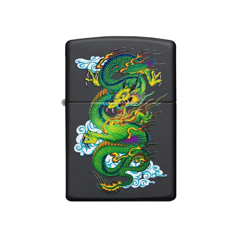 Zippo Green Dragon Black Matte Lighter-