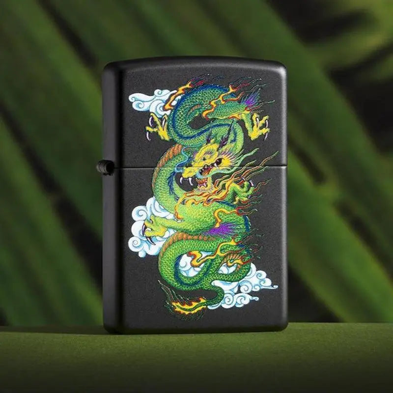 Zippo Green Dragon Black Matte Lighter-