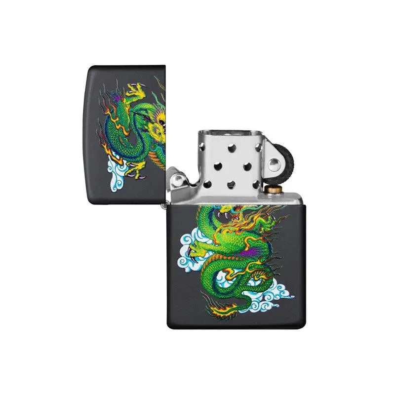Zippo Green Dragon Black Matte Lighter-