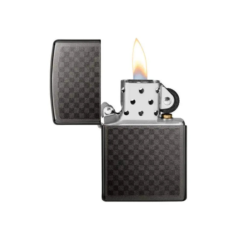 Zippo Grey Iced Carbon Fibre Lighter-