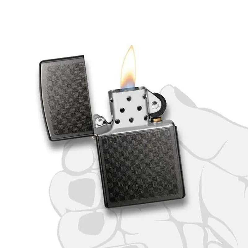 Zippo Grey Iced Carbon Fibre Lighter-