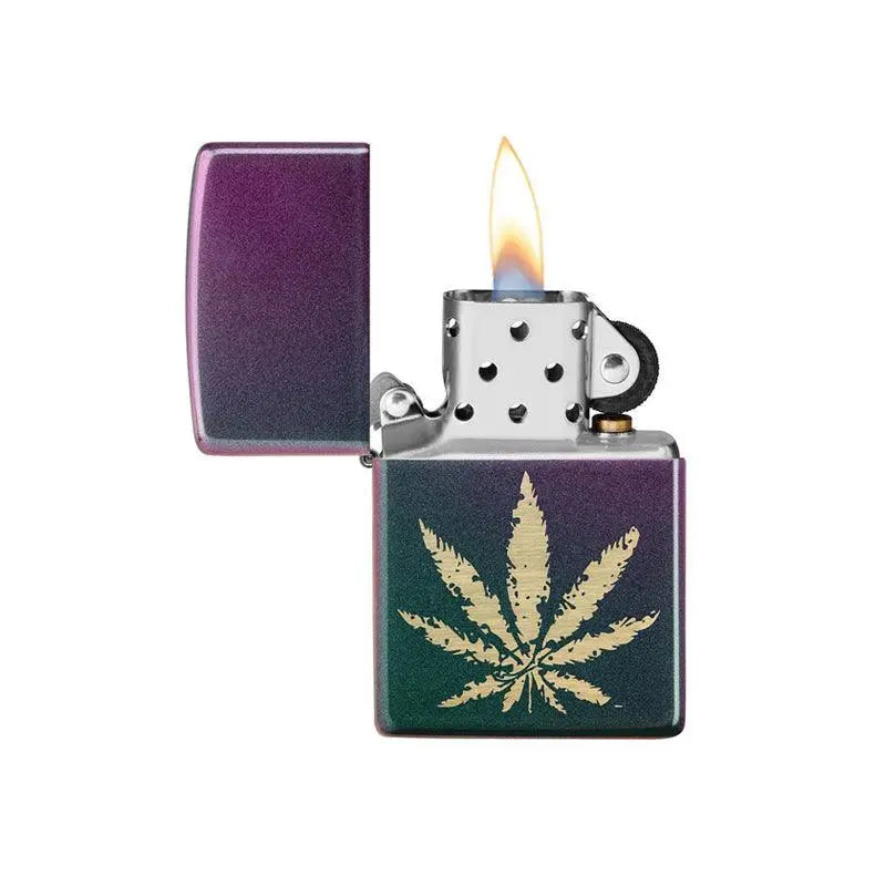 Zippo Iridescent Marijuana Leaf Lighter-