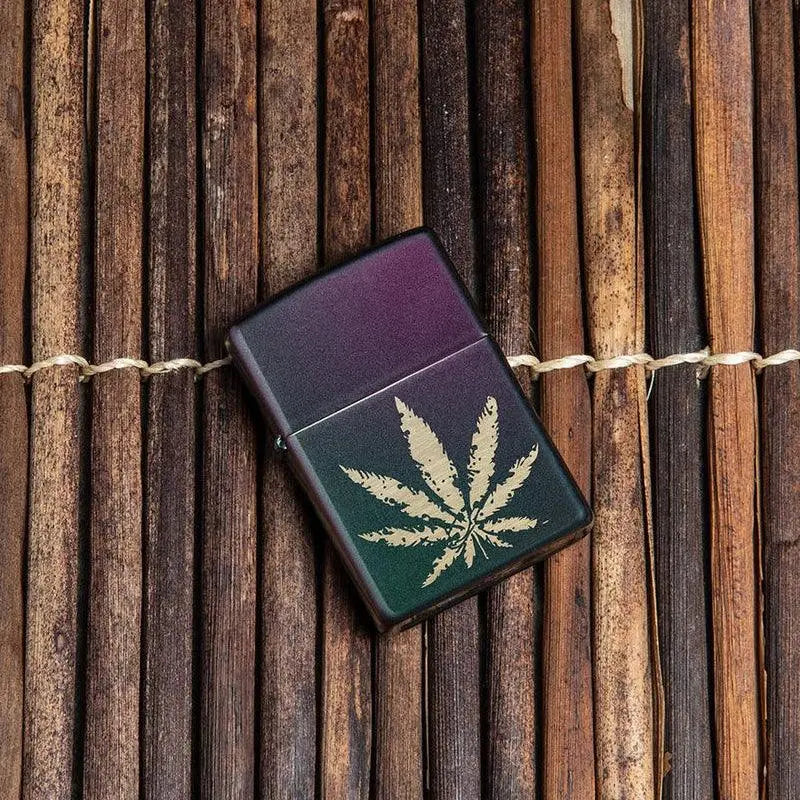 Zippo Iridescent Marijuana Leaf Lighter-