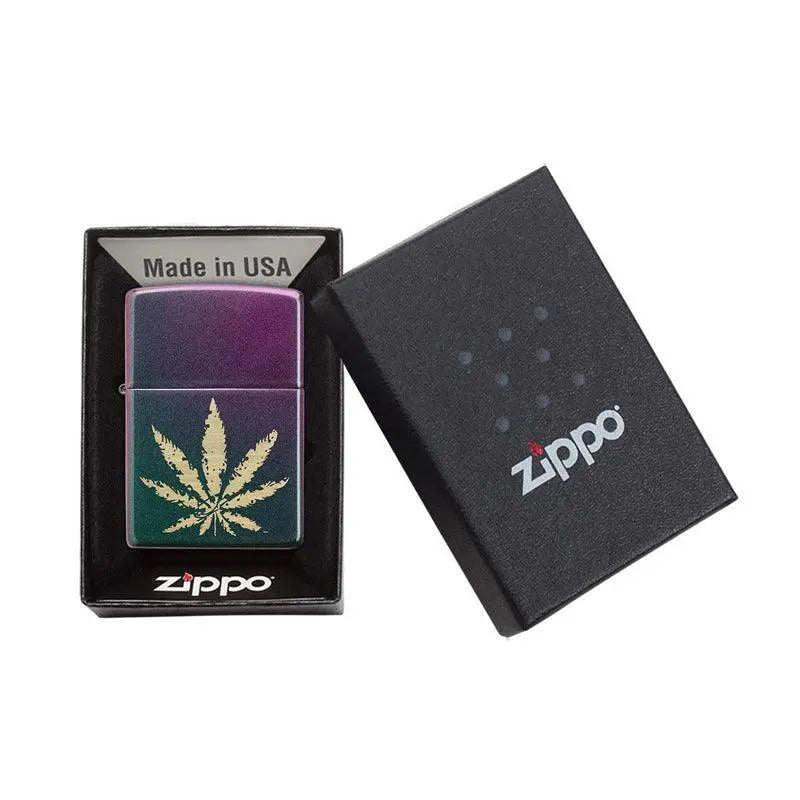 Zippo Iridescent Marijuana Leaf Lighter-