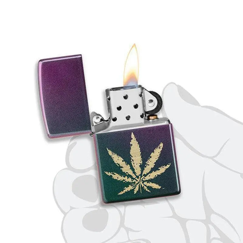 Zippo Iridescent Marijuana Leaf Lighter-