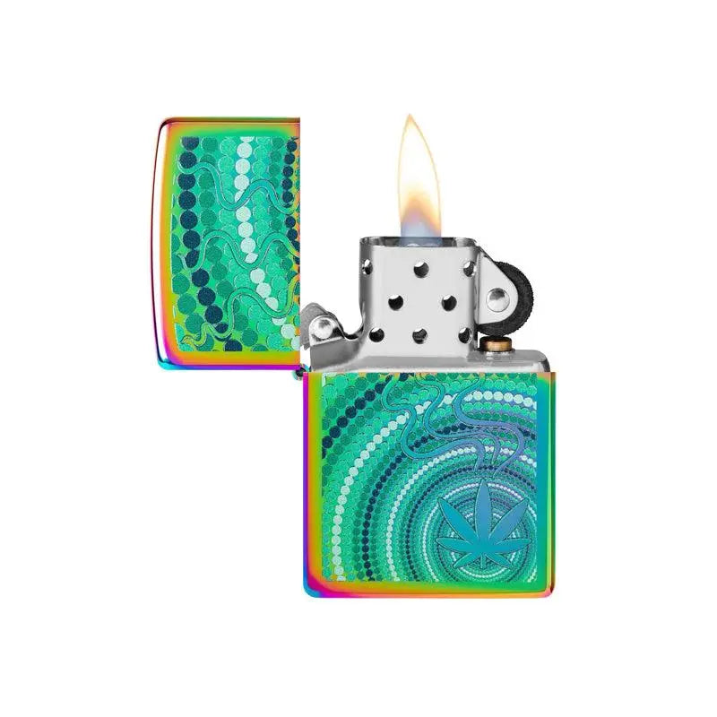 Zippo Multi Coloured Cannabis Wave Design Lighter-