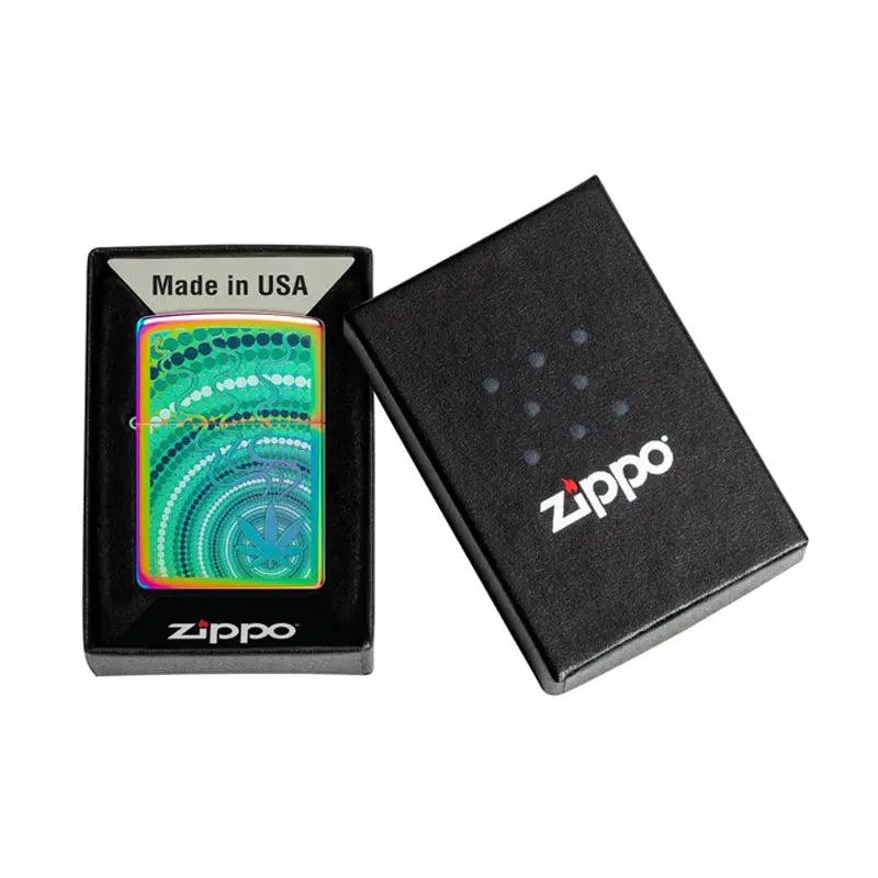 Zippo Multi Coloured Cannabis Wave Design Lighter-