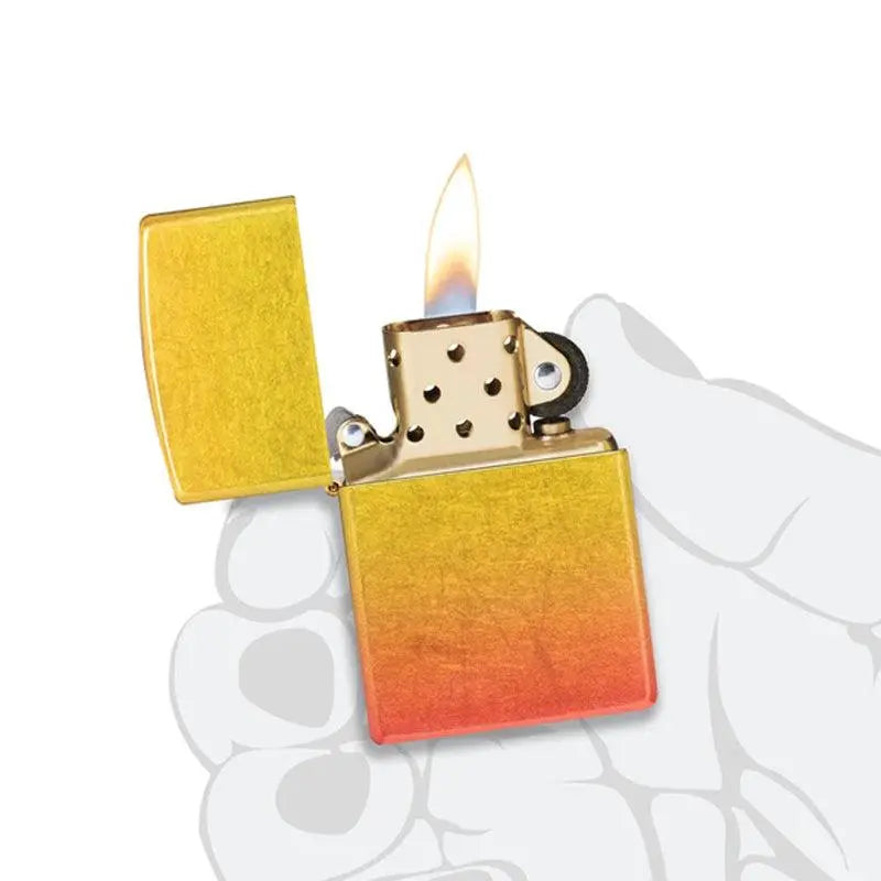 Zippo Ombre Orange Yellow Fusion Metallic Lighter-