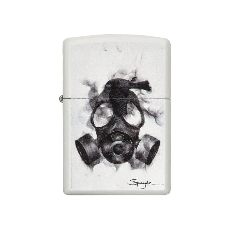 Zippo Spazuk Gas Mask Design White Matte Lighter-