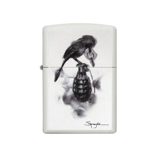 Zippo Spazuk Grenade White Matte Lighter-