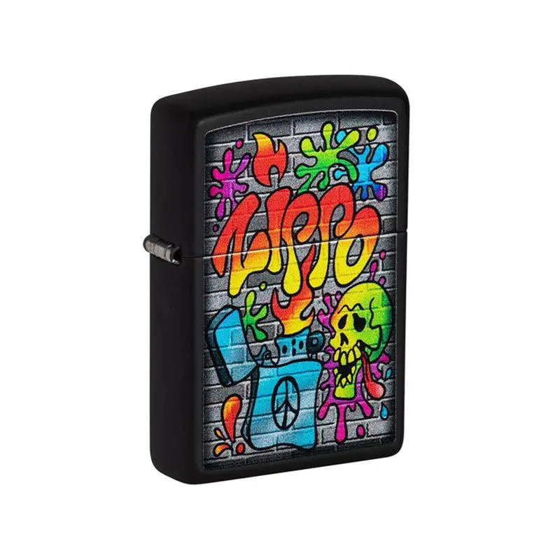 Zippo Street Art Black Matte Lighter-