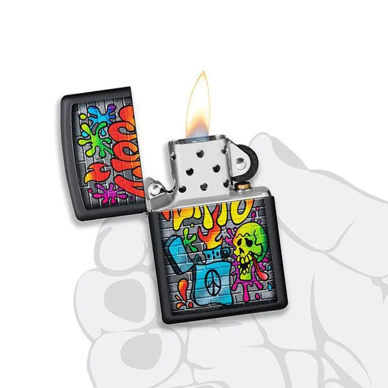 Zippo Street Art Black Matte Lighter-