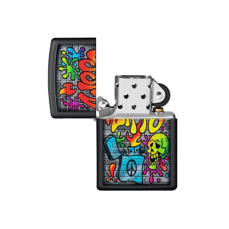 Zippo Street Art Black Matte Lighter-