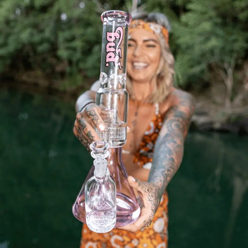 Bud Matrix Percolator Bong 40cm - Pink-