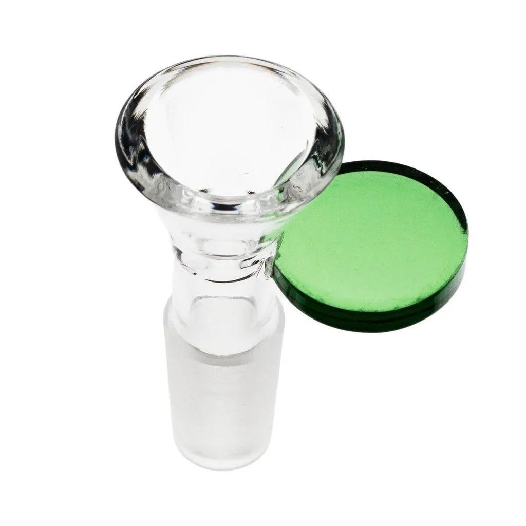 Coin Handle Accent Glass Cone Piece 14mm-Green