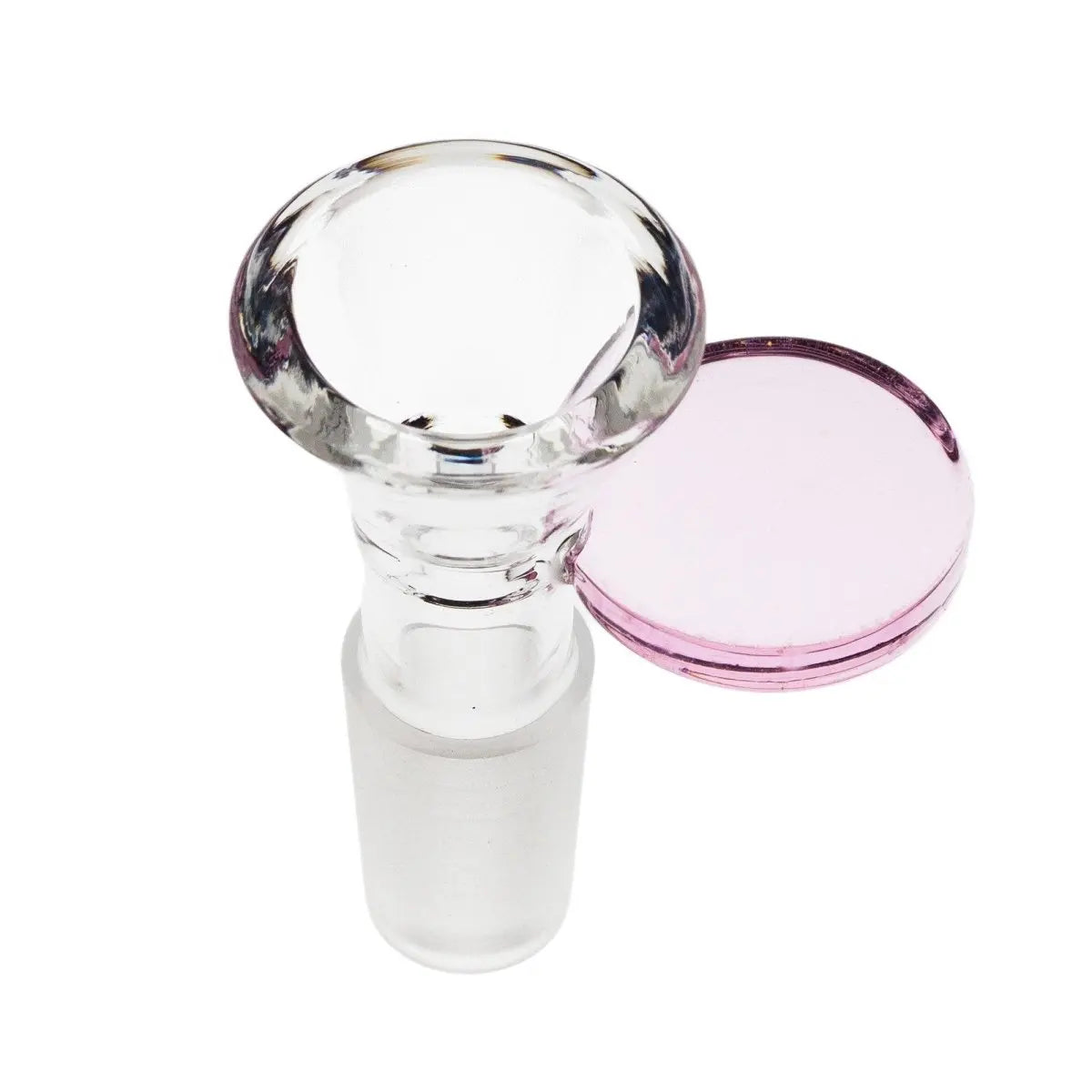 Coin Handle Accent Glass Cone Piece 14mm-Pink