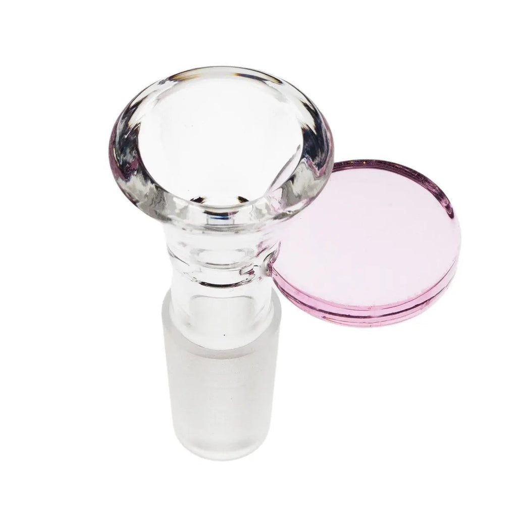 Coin Handle Accent Glass Cone Piece 14mm-Pink