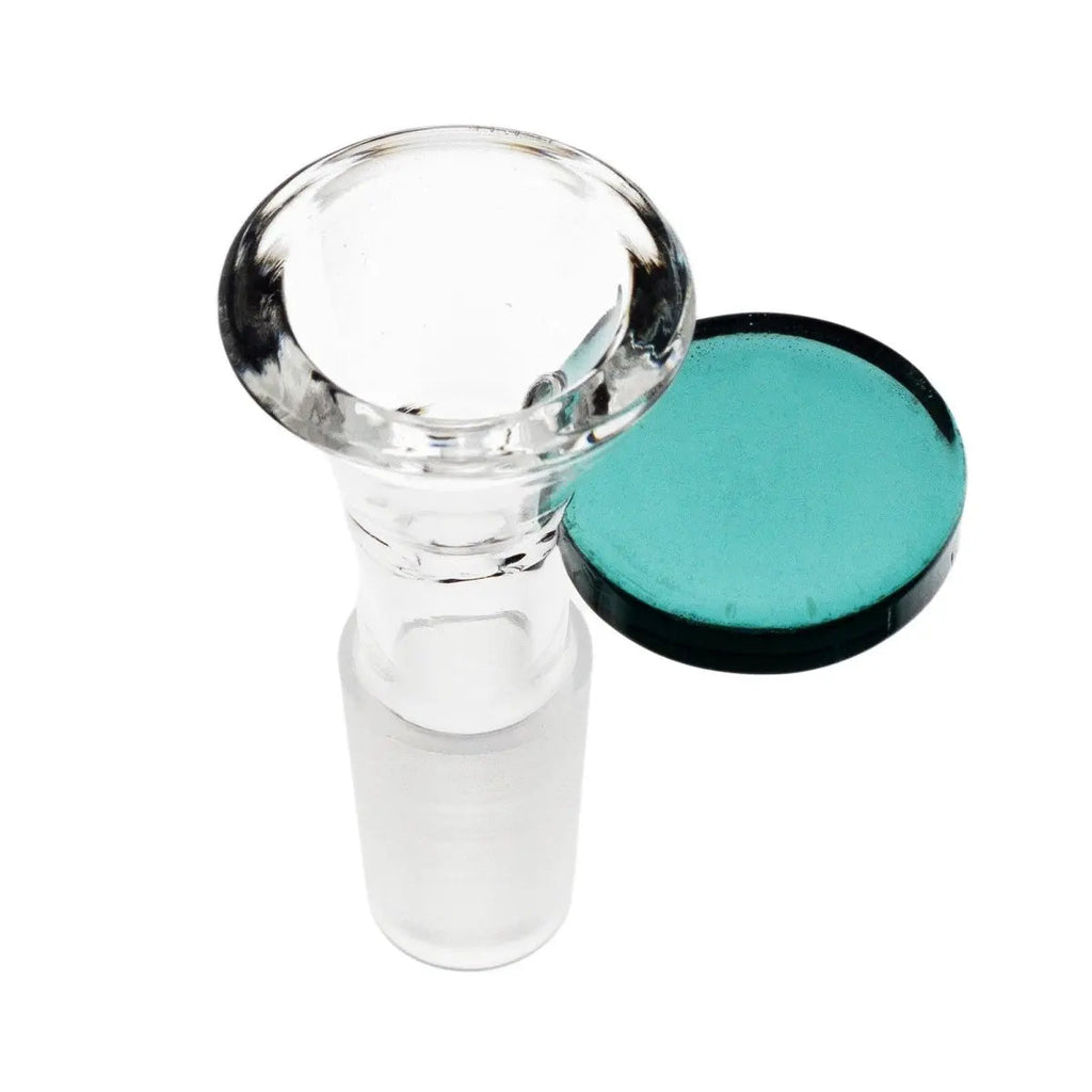 Coin Handle Accent Glass Cone Piece 18mm-Teal