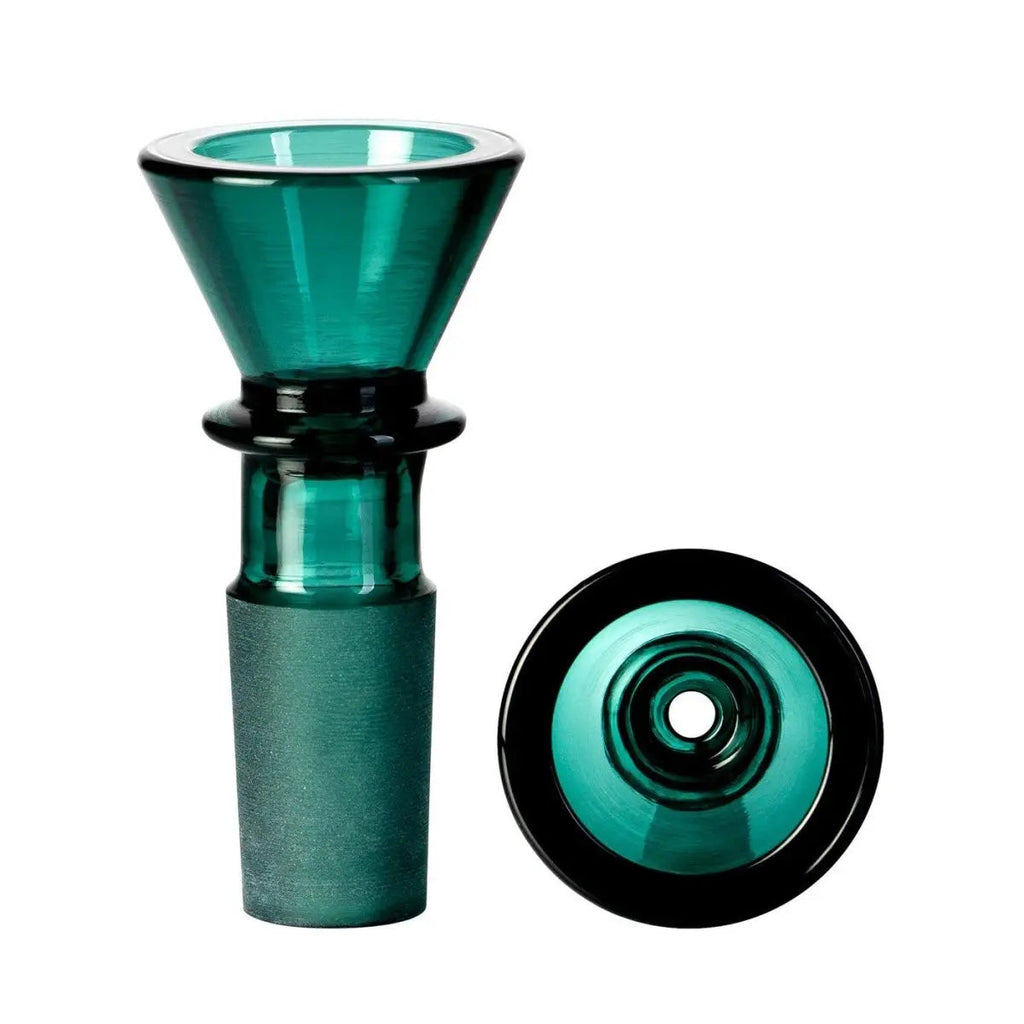 Ribbed Glass Cone Piece 14mm-Teal