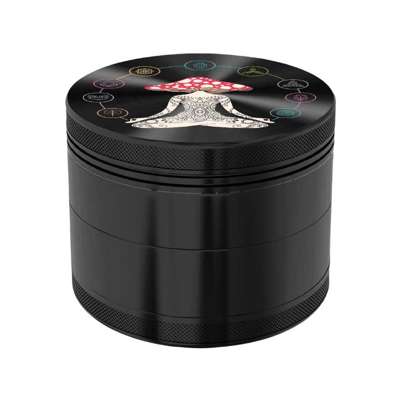 Mushroom Chakra Aluminium 4-Part Grinder 55mm-