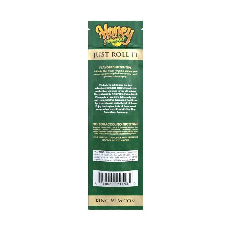 King Palm Flavoured Hemp Wraps - Honey Mango (2 Pack)-