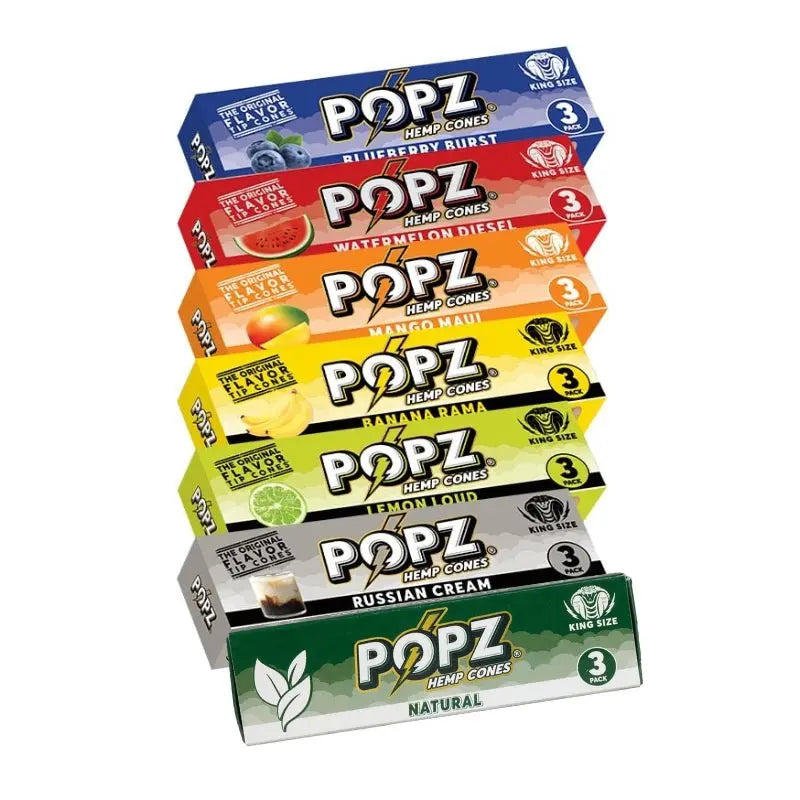 POPZ by King Palm Flavoured Pre-Rolled Hemp Cones (3 Pack)-