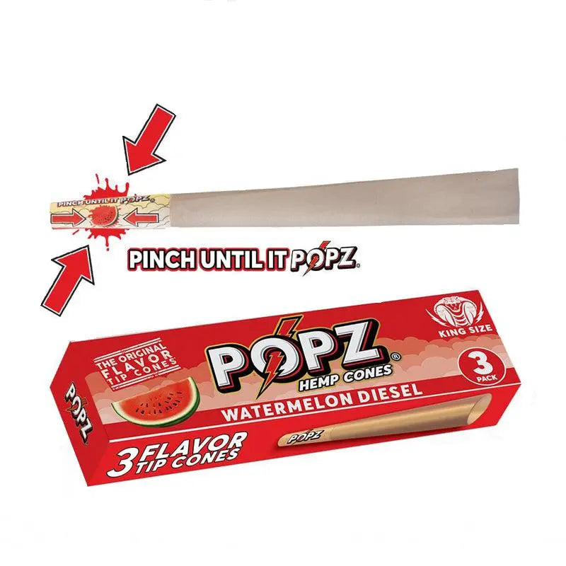 POPZ by King Palm Flavoured Pre-Rolled Hemp Cones (3 Pack)-WatermelonDiesel