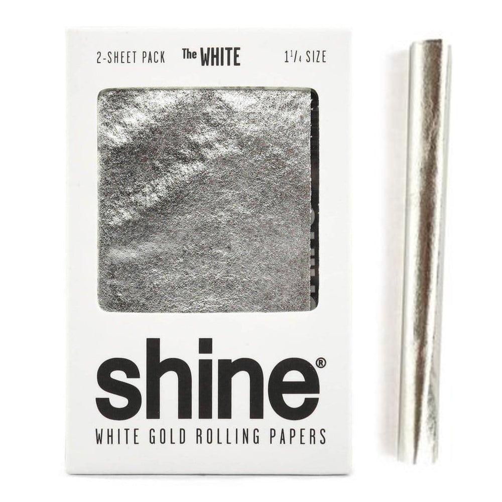 Shine 24K "The White" Gold Rolling Papers - 1 1/4 (2 Sheets)-