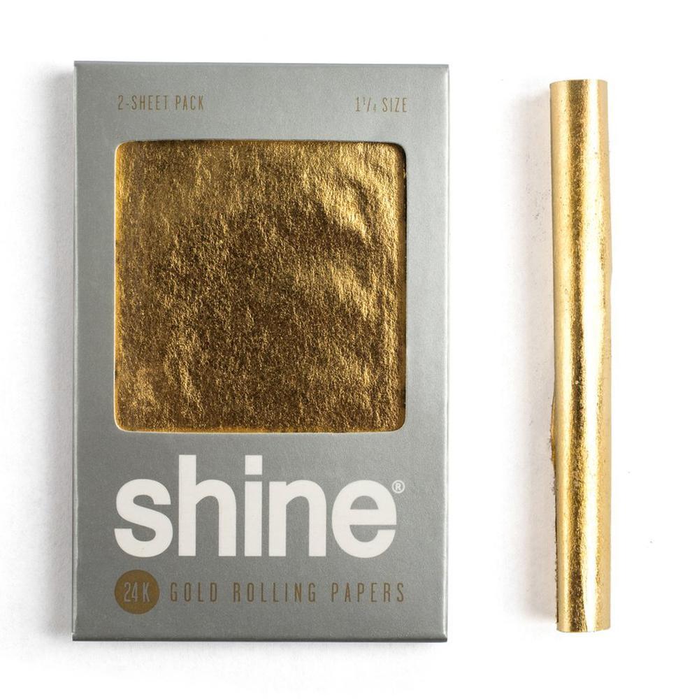 Shine 24K Gold Rolling Papers - 1 1/4 (2 Sheets)-