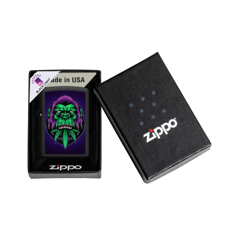 Zippo Cannabis Matte Blacklight Lighter-