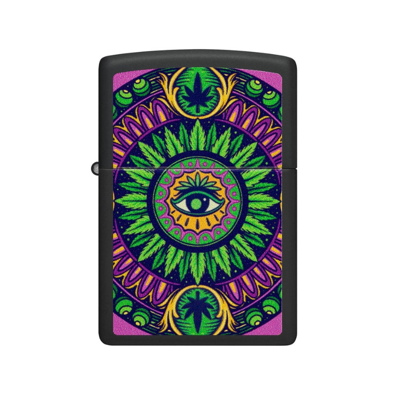 Zippo Cannabis Matte Blacklight Lighter-