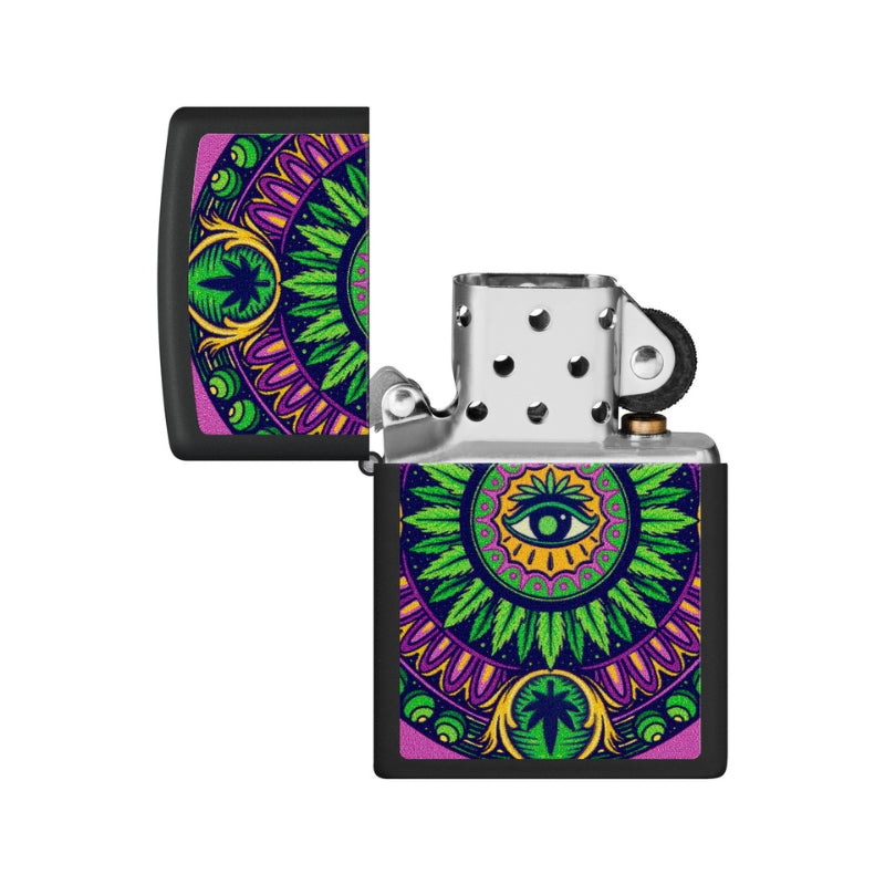 Zippo Cannabis Matte Blacklight Lighter-