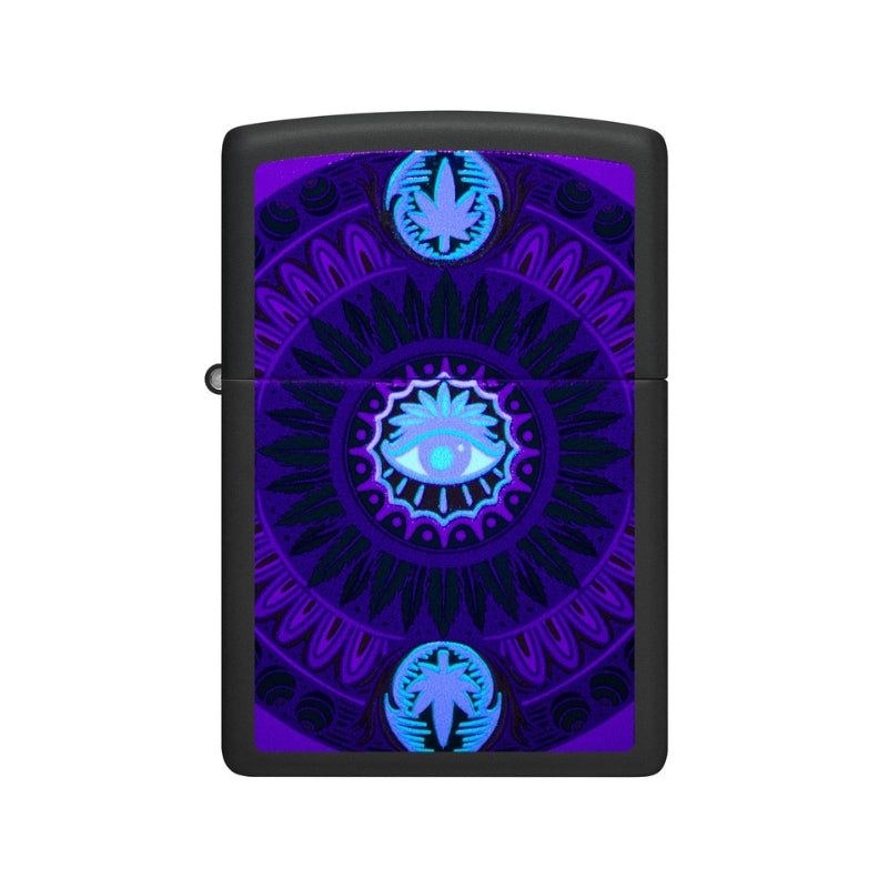 Zippo Cannabis Matte Blacklight Lighter-