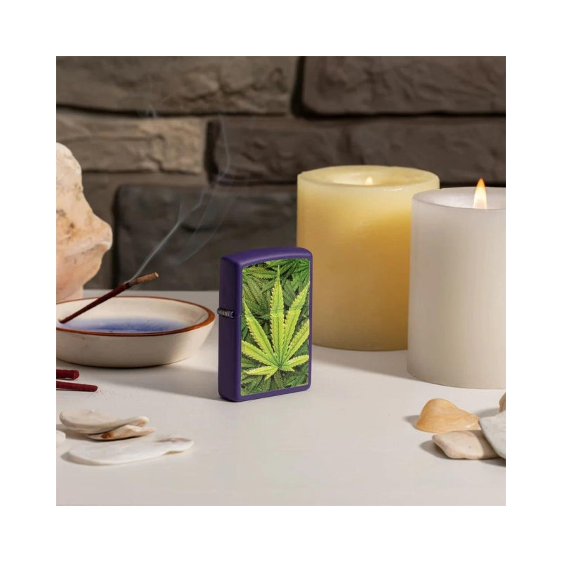 Zippo Cannabis Purple Matte Lighter-