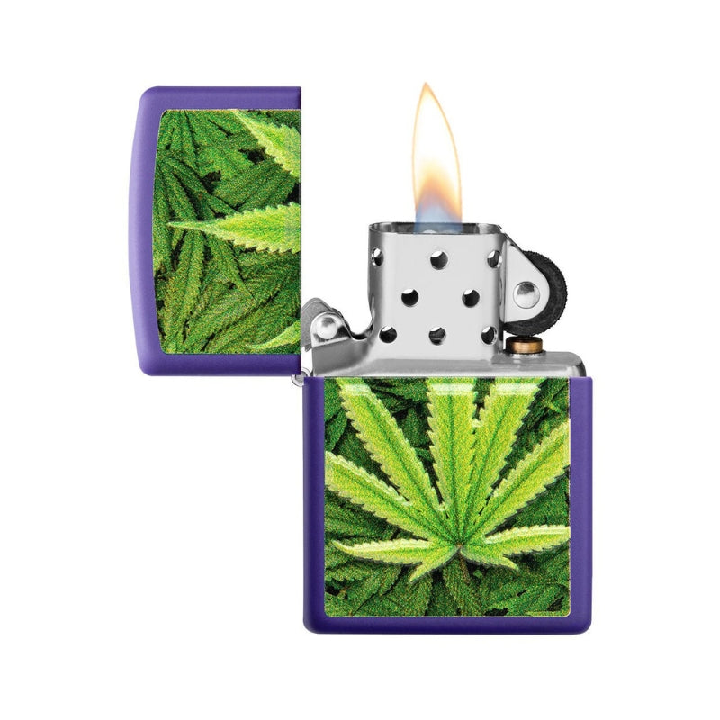 Zippo Cannabis Purple Matte Lighter-